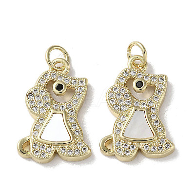 Brass Micro Pave Cubic Zirconia Pendants KK-G485-31A-G-1
