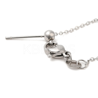 Non-Tarnish 304 Stainless Steel Cable Chain Necklace for Women NJEW-G104-03P-1