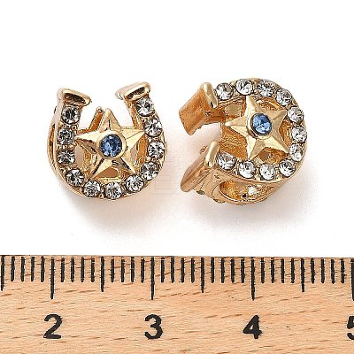 Alloy Rhinestone European Beads FIND-Q115-06G-1