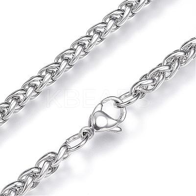 Non-Tarnish 304 Stainless Steel Wheat Chain Necklaces NJEW-D285-14P-1