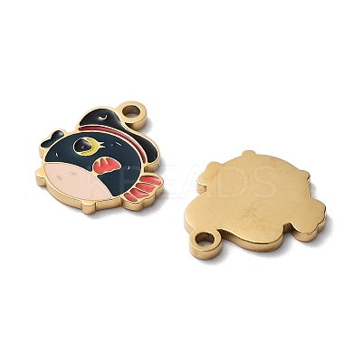 Ion Plating(IP) 304 Stainless Steel Enamel Pendants STAS-M340-06G-1