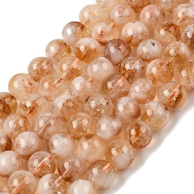 Heated Natural Citrine Bead Strands G-P466-01C-02-1