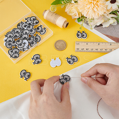 50Pcs Eye Hotfix Rhinestone Sew on Patches DIY-FG0007-30-1