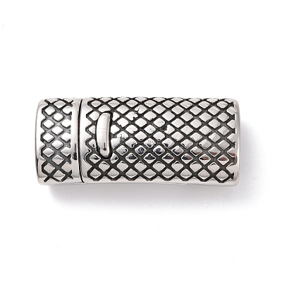 Tibetan Style 304 Stainless Steel Magnetic Clasps with Glue-in Ends STAS-G276-28AS-1