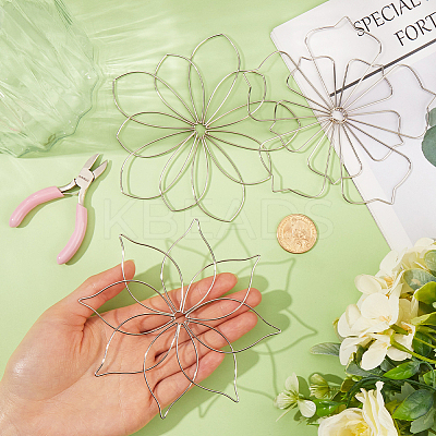 3Pcs 3 Style 201 Stainless Steel Flower Arrangement Insert Lids FIND-GF0006-39-1