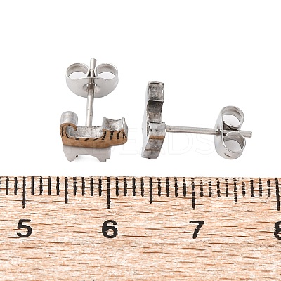 Tarnish Resistant 304 Stainless Steel Stud Earrings X-EJEW-F227-06P-1