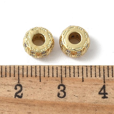 Brass Micro Pave Cubic Zirconia Beads KK-D324-20G-1