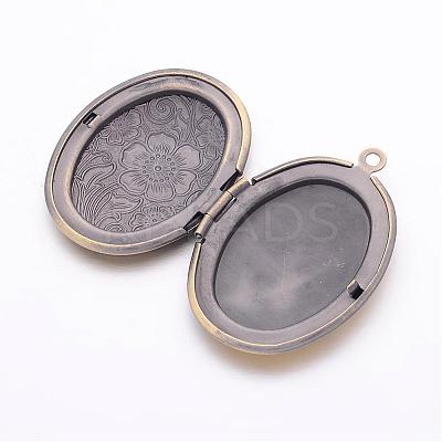 Brass Locket Pendants X-ECF133-2AB-1
