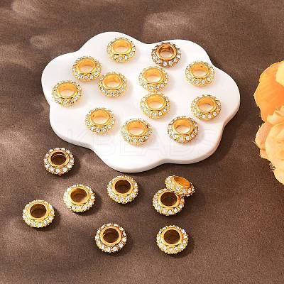 Big Hole Zinc Alloy Pave Grade A Crystal Rhinestone Rondelle Beads LS-ALRI-O007-G01-1