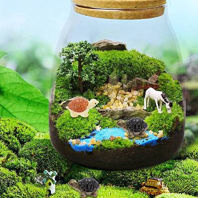 50Pcs 2 Colors Miniature Resin Mini Tortoise Display Decorations AJEW-CP0005-47-1