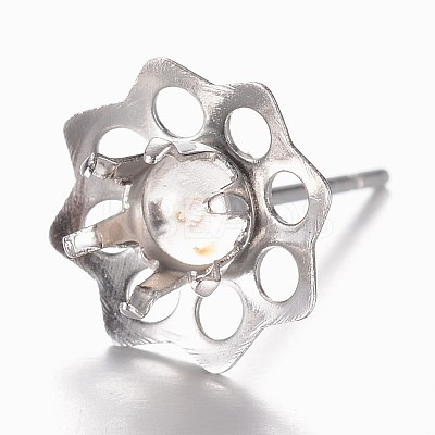 Non-Tarnish 201 Stainless Steel Stud Earring Settings STAS-G073-70P-1