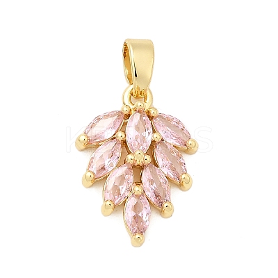 Brass Micro Pave Cubic Zirconia Pendants KK-G542-06G-01-1