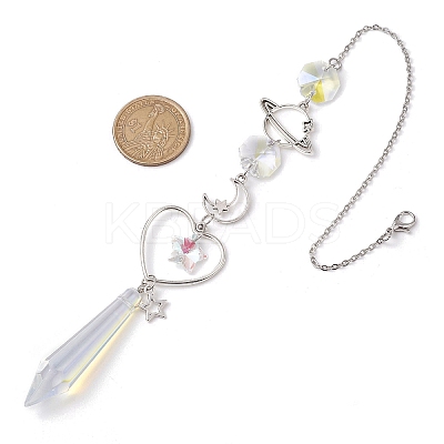 Alloy Planet Moon Hanging Ornaments HJEW-JM02622-1