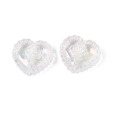 UV Plating Rainbow Iridescent Acrylic Beads X-OACR-P016-02-01-1
