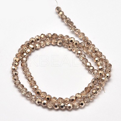 Faceted(32 Facets) Round Transparent Painted Glass Bead Strands DGLA-J001-A01-1