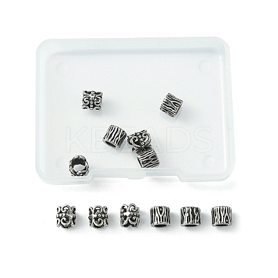 12Pcs 2 Style 304 Stainless Steel European Beads STAS-UN0046-47-1