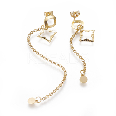 304 Stainless Steel Stud Earrings EJEW-E248-27G-1