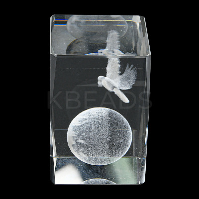 3D Laser Engraving Animal Glass Figurine DJEW-R013-01A-1