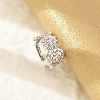 304 Stainless Steel Cuff Rings for Women RJEW-G338-22P-1
