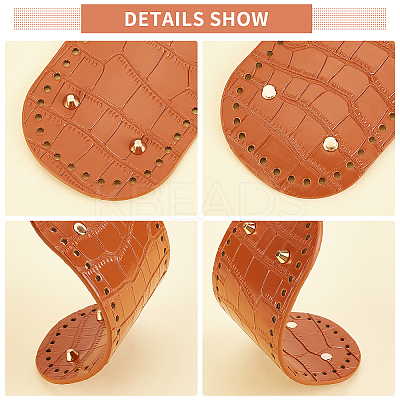 3Pcs 3 Style PU Leather Flat Round Bag Bottom FIND-WR0004-43B-1