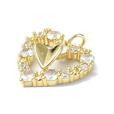 Rack Plating Real 18K Gold Plated Brass Micro Pave Cubic Zirconia Pendants KK-B084-21G-1