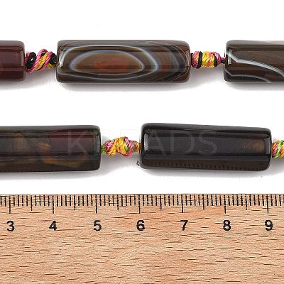 Natural Banded Agate/Striped Beads Strands G-A306-B02-01-1