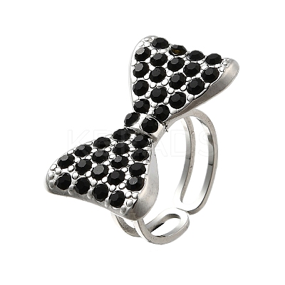 304 Stainless Steel Open Cuff Rings for Women RJEW-F178-01P-01-1