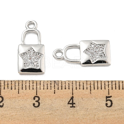 Brass Micro Pave Clear Cubic Zirconia Pendants KK-G492-03A-P-1