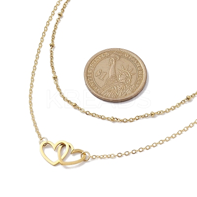 Stainless Steel Heart Pendant Necklaces for Women NJEW-JN04735-01-1