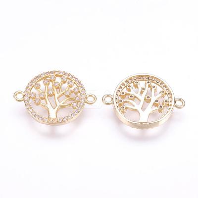 Brass Micro Pave Cubic Zirconia Links ZIRC-F061-12G-1