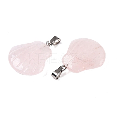 Natural Rose Quartz Pendants G-T138-208C-1