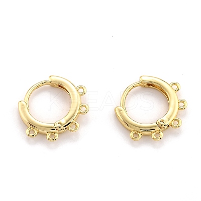 Brass Huggie Hoop Earring Findings EJEW-O107-03G-1