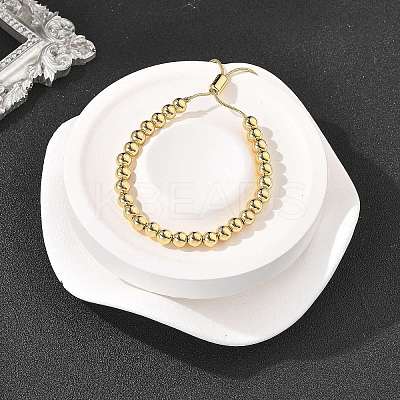 Rack Plating Brass Round Beaded Slider Bracelet for Women X-BJEW-B066-01A-01-1
