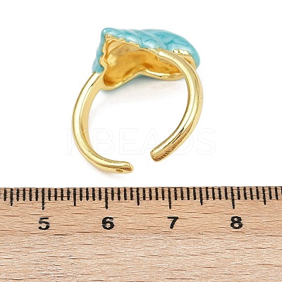 Brass Enamel Adjustable Cuff Rings for Women RJEW-G357-01O-1
