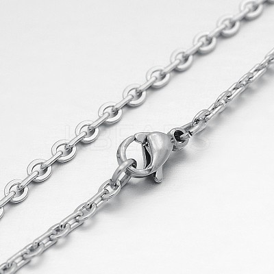 Tarnish Resistant 304 Stainless Steel Rolo Chain Necklaces STAS-O057-B-03-1