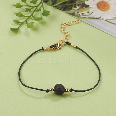 Natural Lava Rock Beaded Bracelets BJEW-JB05505-02-1