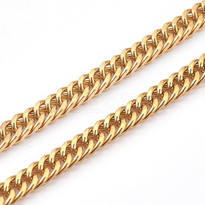 304 Stainless Steel Diamond Cut Cuban Link Chain Necklaces NJEW-JN03367-03-1