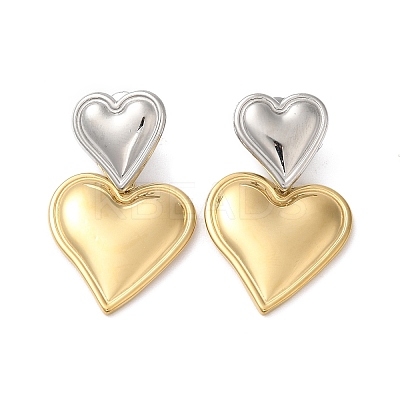 304 Stainless Steel Dangle Stud Earrings EJEW-Z026-03-1