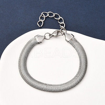 304 Stainless Steel Herringbone Chains Bracelets for Women BJEW-P361-01P-1