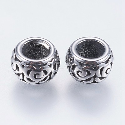 304 Stainless Steel European Beads STAS-I069-08AS-1