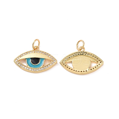 Eye Brass Micro Pave Clear Cubic Zirconia Charms KK-G435-34G-1