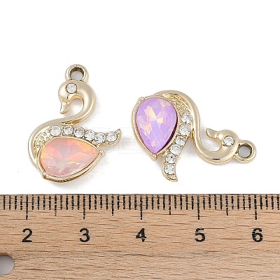 UV Plating Alloy with Mixed Color Glass Rhinestone Pendants FIND-M018-33G-1