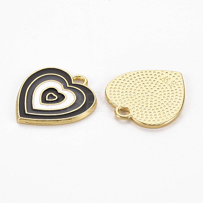 Rack Plating Light Gold Alloy Enamel Pendants ENAM-Q444-014C-RS-1