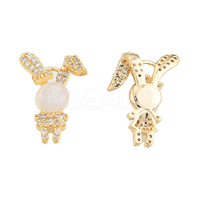 Brass Micro Pave Clear Cubic Zirconia Pendants KK-N231-383-1