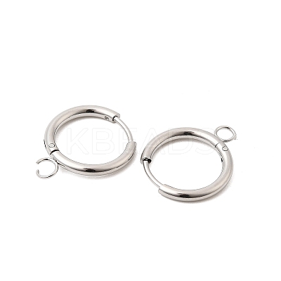 Stainless Steel Huggie Hoop Earring Findings STAS-J400-36B-P-1