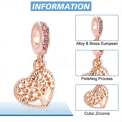 20pcs 10 Style Alloy & Brass European Dangle Charms MPDL-PH0001-14-1