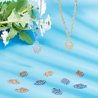 201 Stainless Steel Laser Cut Pendants STAS-UN0013-16-1