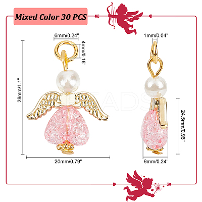 30Pcs Transparent Acrylic Pendants FIND-PH0008-05-1