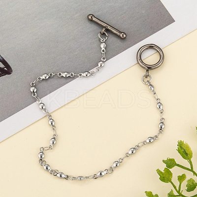 Brass Ring Toggle Clasps KK-L116-30B-1