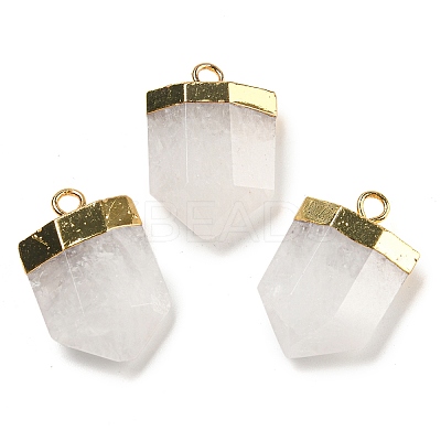 Natural Quartz Crystal Pointed Pendants G-M431-05G-01-1